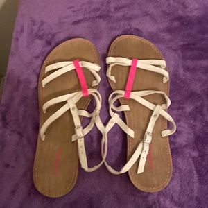 X-appeal pink white tan sandals size 9
